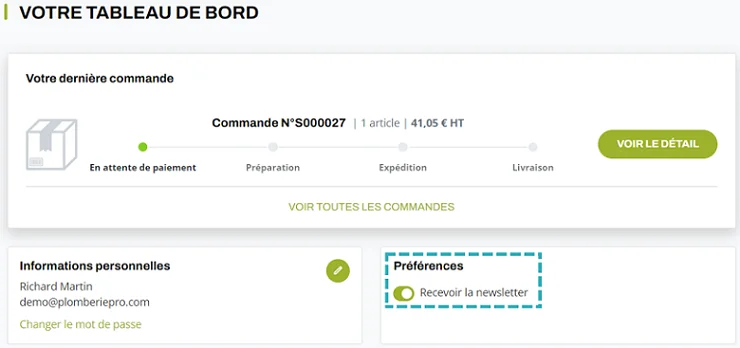 plomberie pro compte client